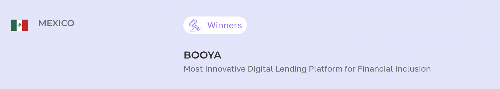Booya como ganador en The Global Economics Awards 2026