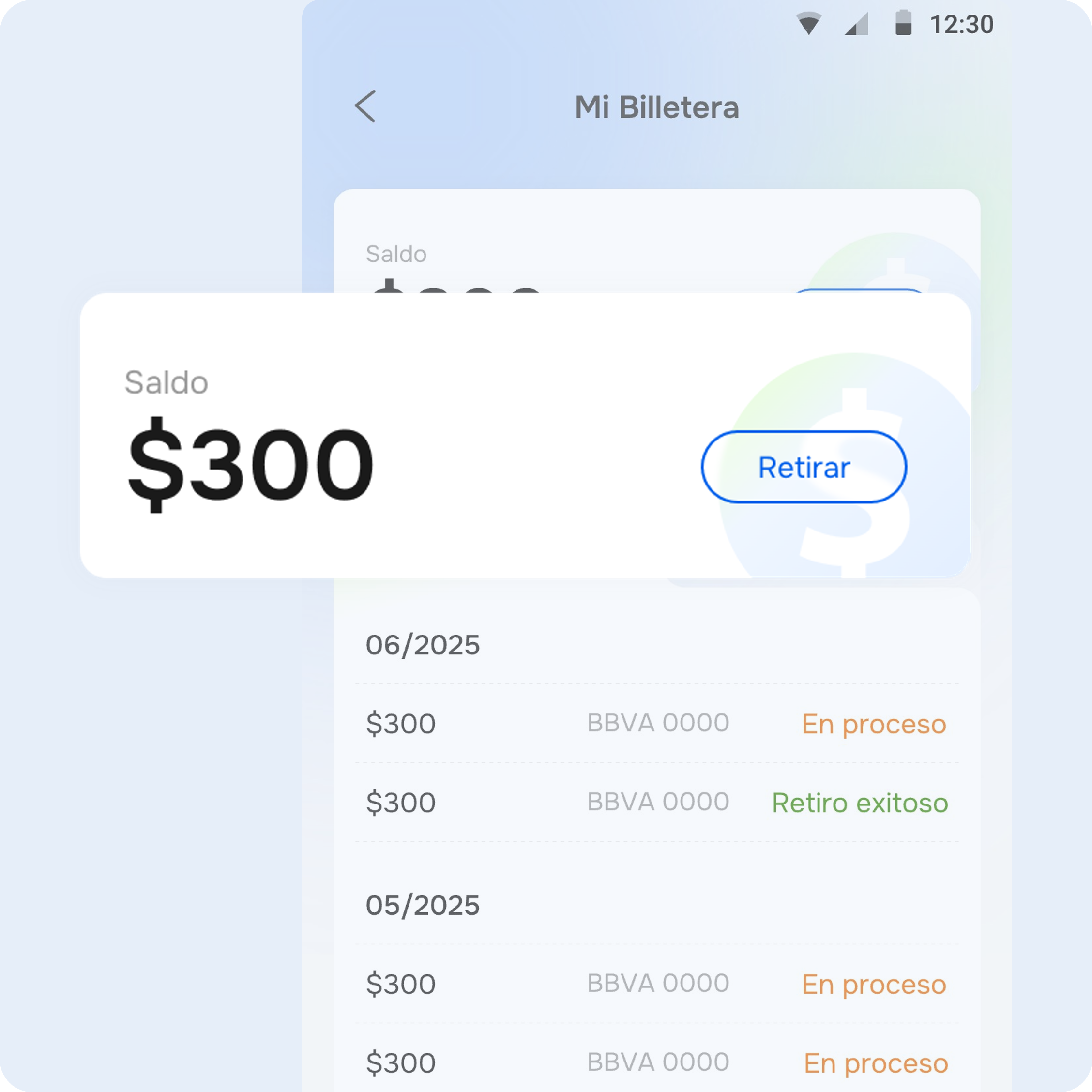 Pantalla placeholder de la billetera con recompensa